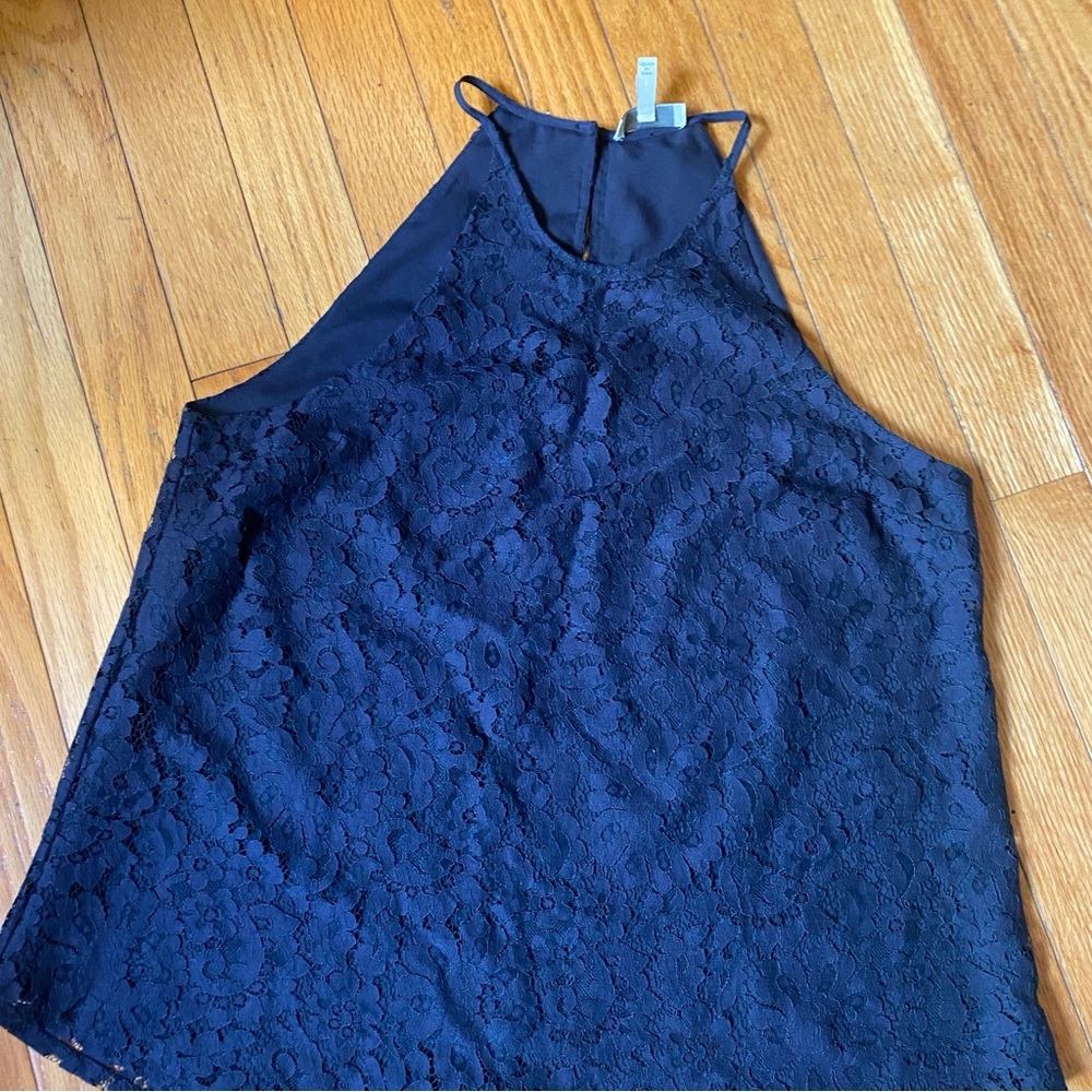 Joie Navy Lace Sleeveless Top